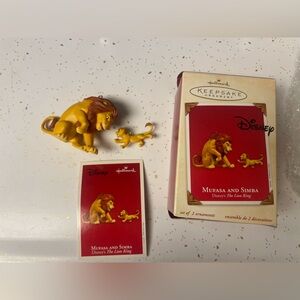 Mufasa and Simba Disney's The Lion King 2pc 2003 Hallmark Ornament set